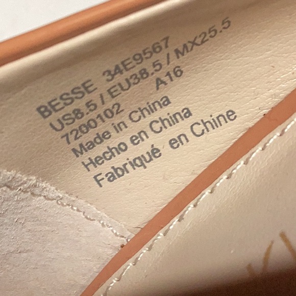 Calvin Klein Bessie Natural Almond Tan Patent Mini Snake Wedge Pump Sz 8.5 NWOT - Picture 12 of 12